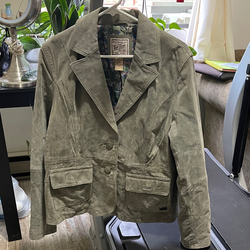 Light green Women's Suede Blazer by Ruff Heww